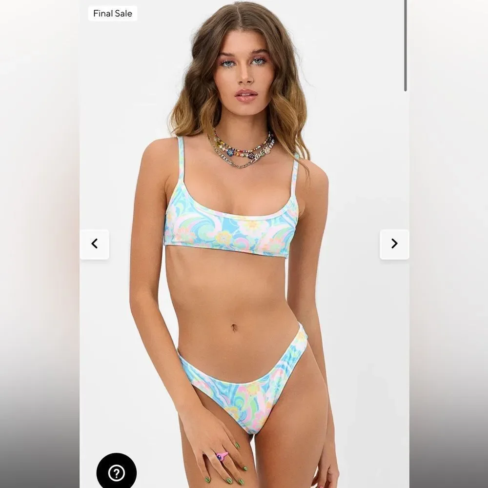 Frankie’s Bikinis Dallas Terry Bralette Bikini Top in Sunshower🐚🌸